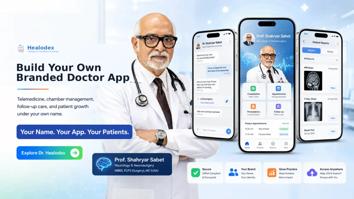 Dr. by Healodex — a doctor's own branded telemedicine app
